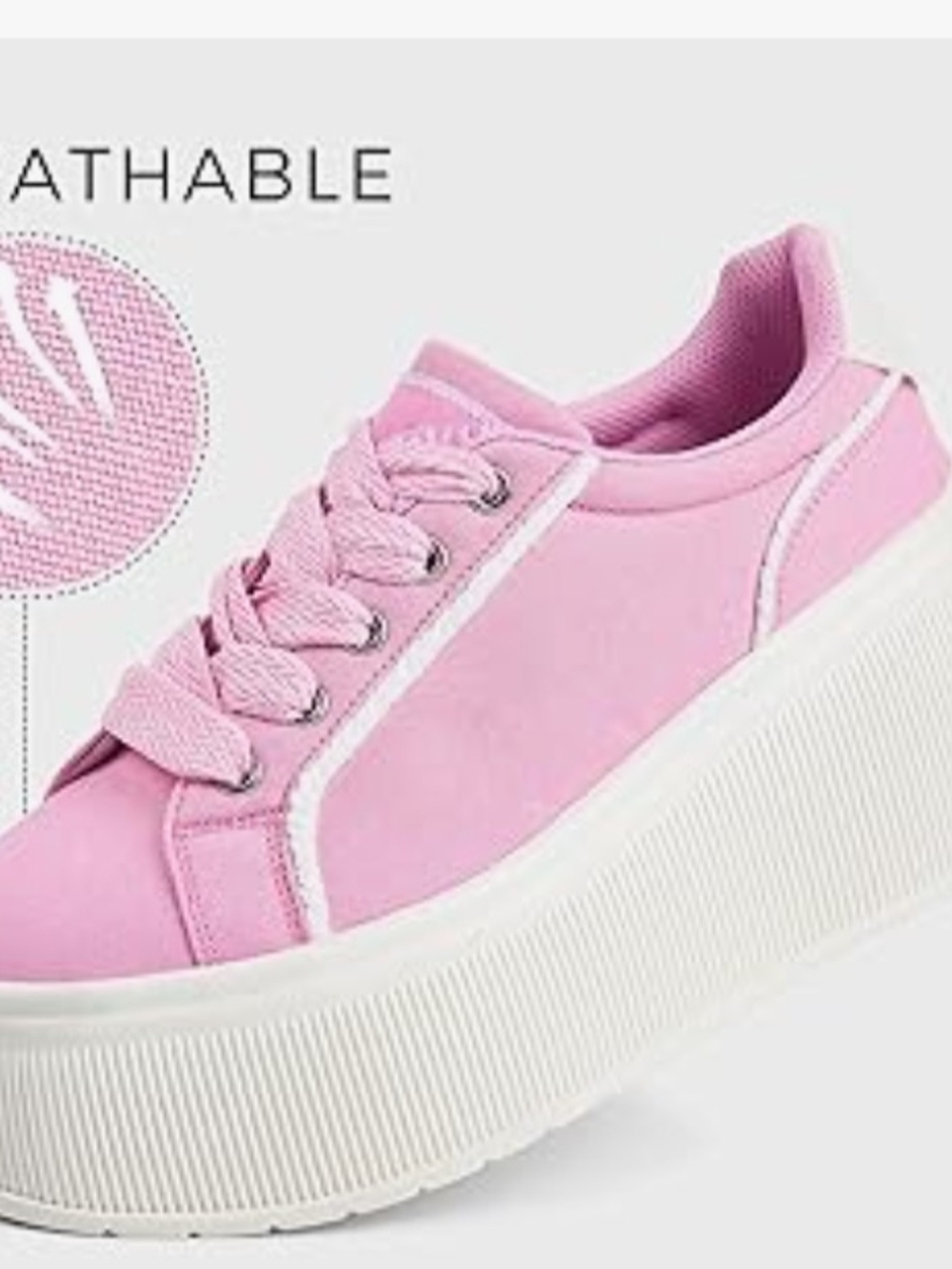 Lucky Step Pink Platform Lace-Up Sneakers for Women Like New - Picture 10 of 12